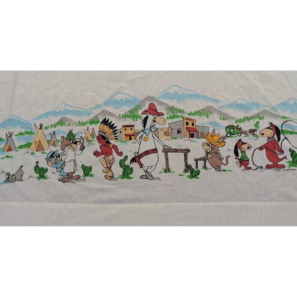 Vintage Dan River Hanna Barbera Sheet Quick Draw McGraw Auggie Cartoon 1970s 80s